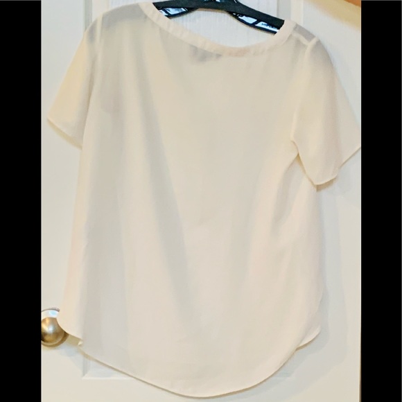 Hi-Lo Hem Crew Neck Snow Day White - Picture 2 of 2